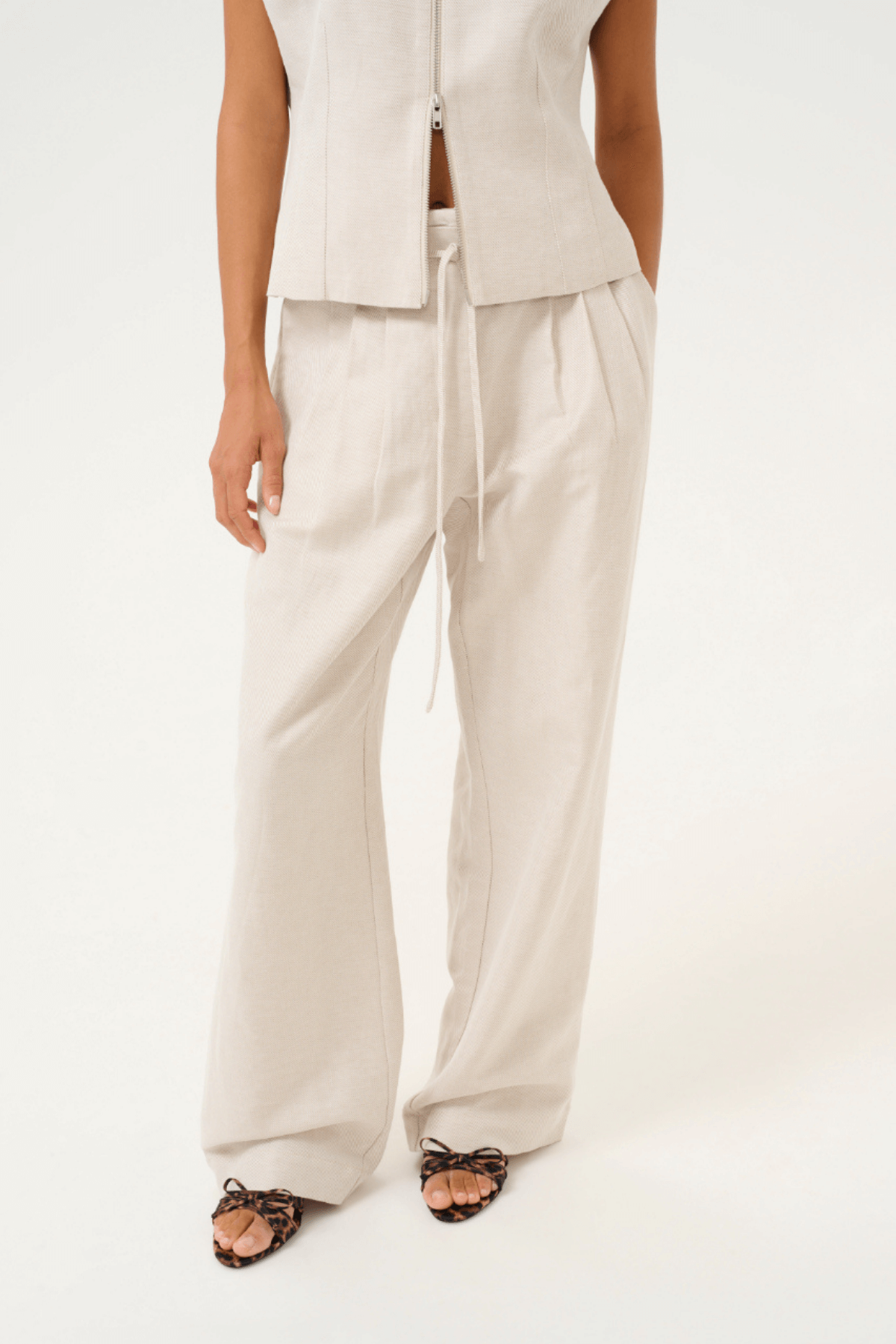 VIA RO PANTS NATURAL MELANGE
