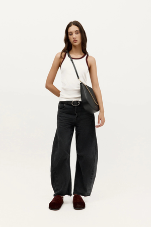 WIDE BELT OVAL BUCKLE BLACK/SILVER