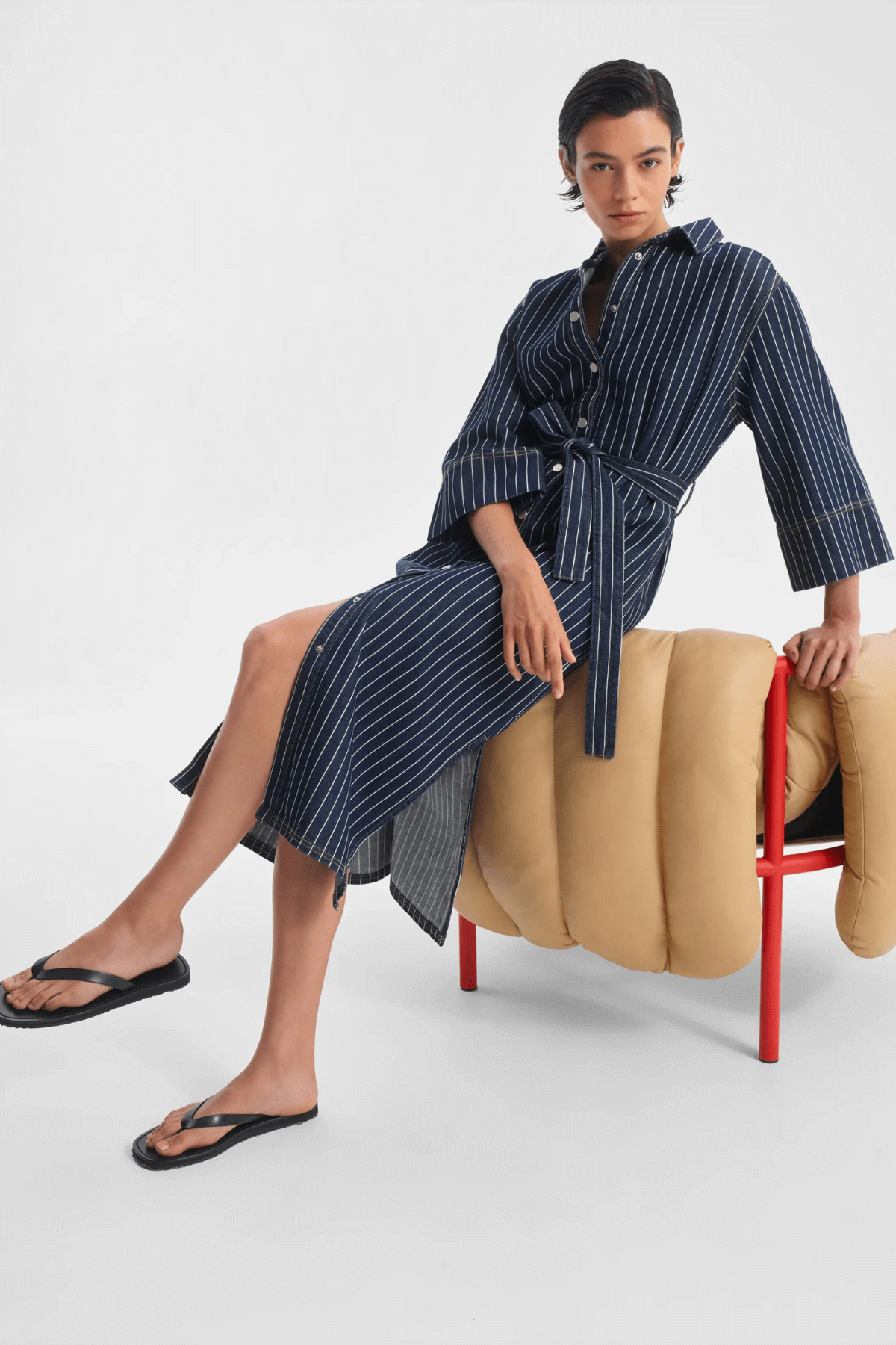 WYATT DENIM DRESS STRIPE