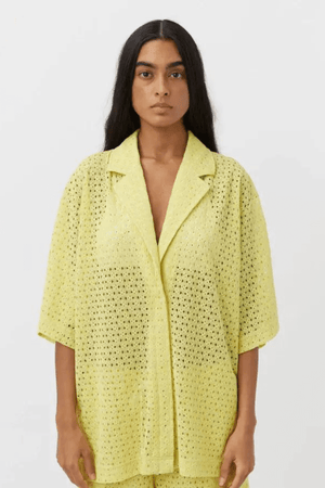 AGNA LACE SHIRT PALE LIME