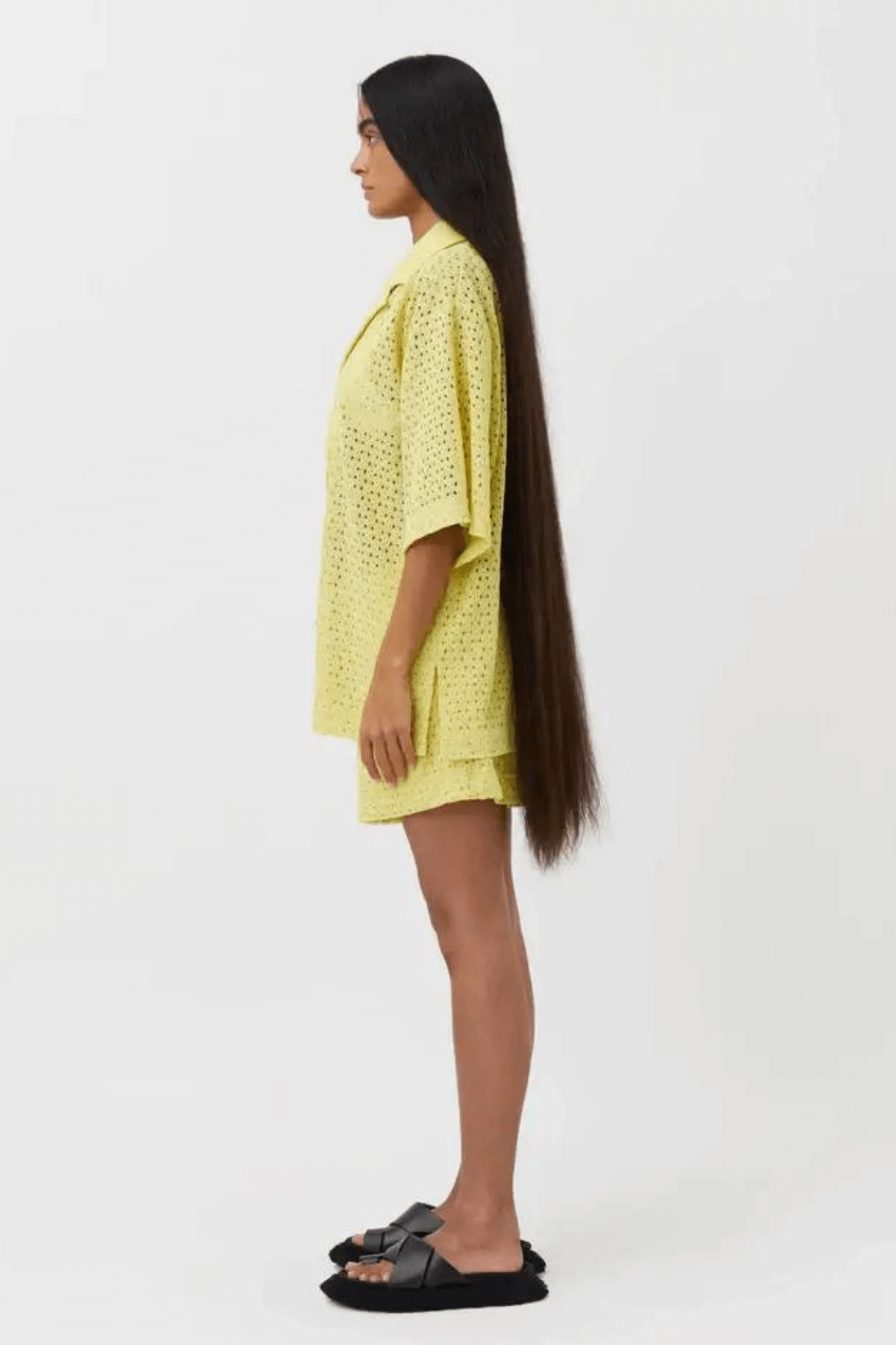AGNA LACE SHIRT PALE LIME