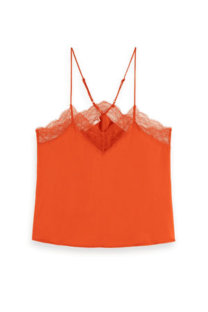 CAMISOLE LACE DETAIL RED SKIES