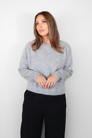 BELLE CASHMERE CREW PEARL GREY