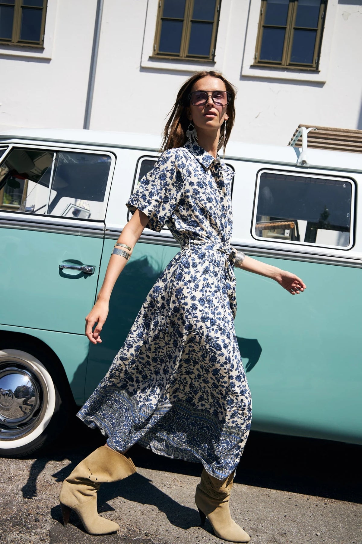 BLAKE MIDI DRESS BLUE