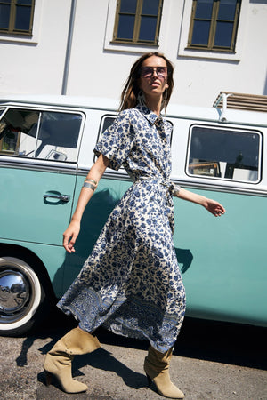 BLAKE MIDI DRESS BLUE