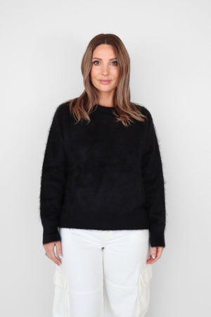 BELLE CASHMERE CREW SOFT BLACK