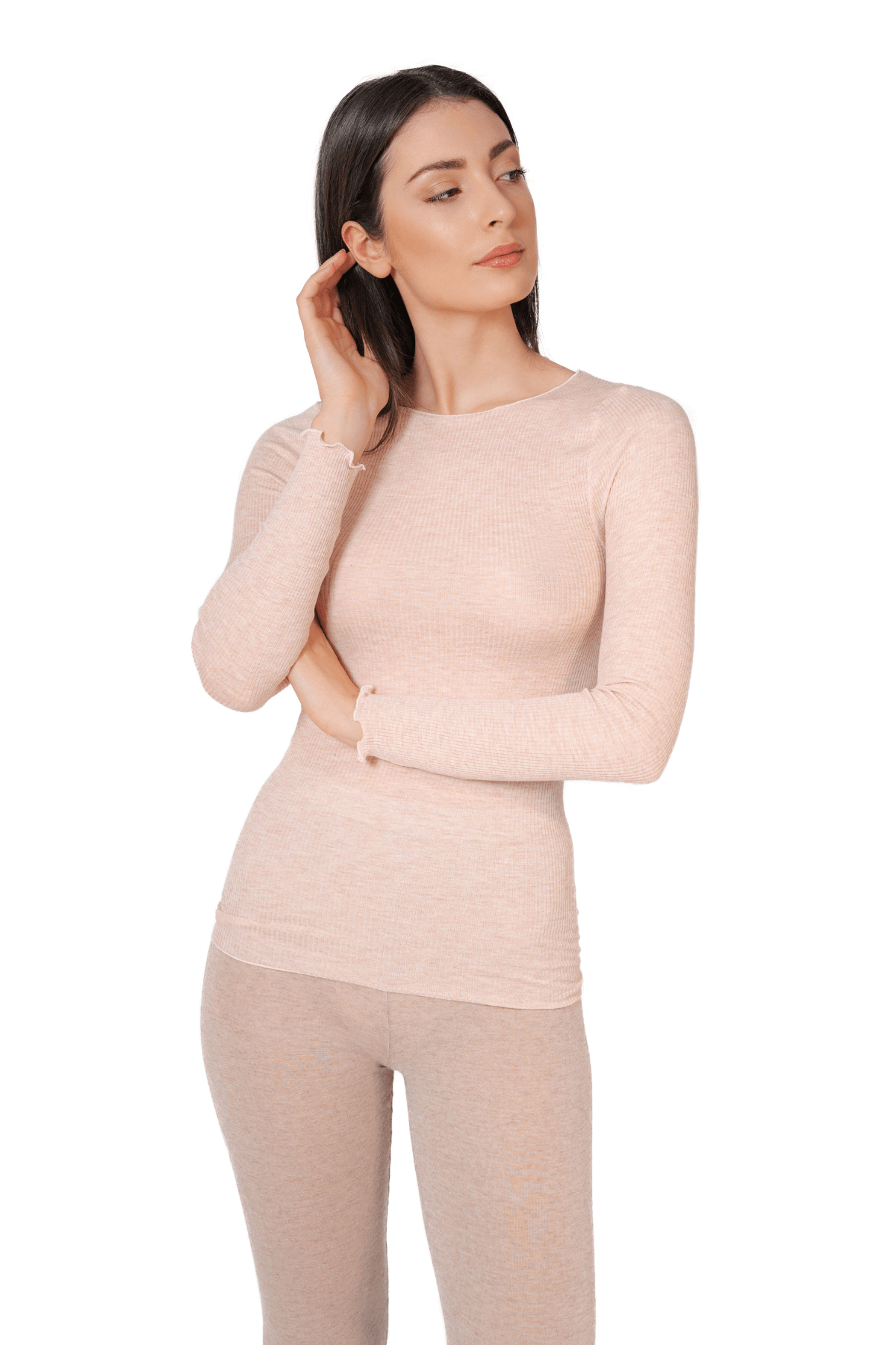 5140 LONG SLEEVE OVERLOCKED NECK WALNUT