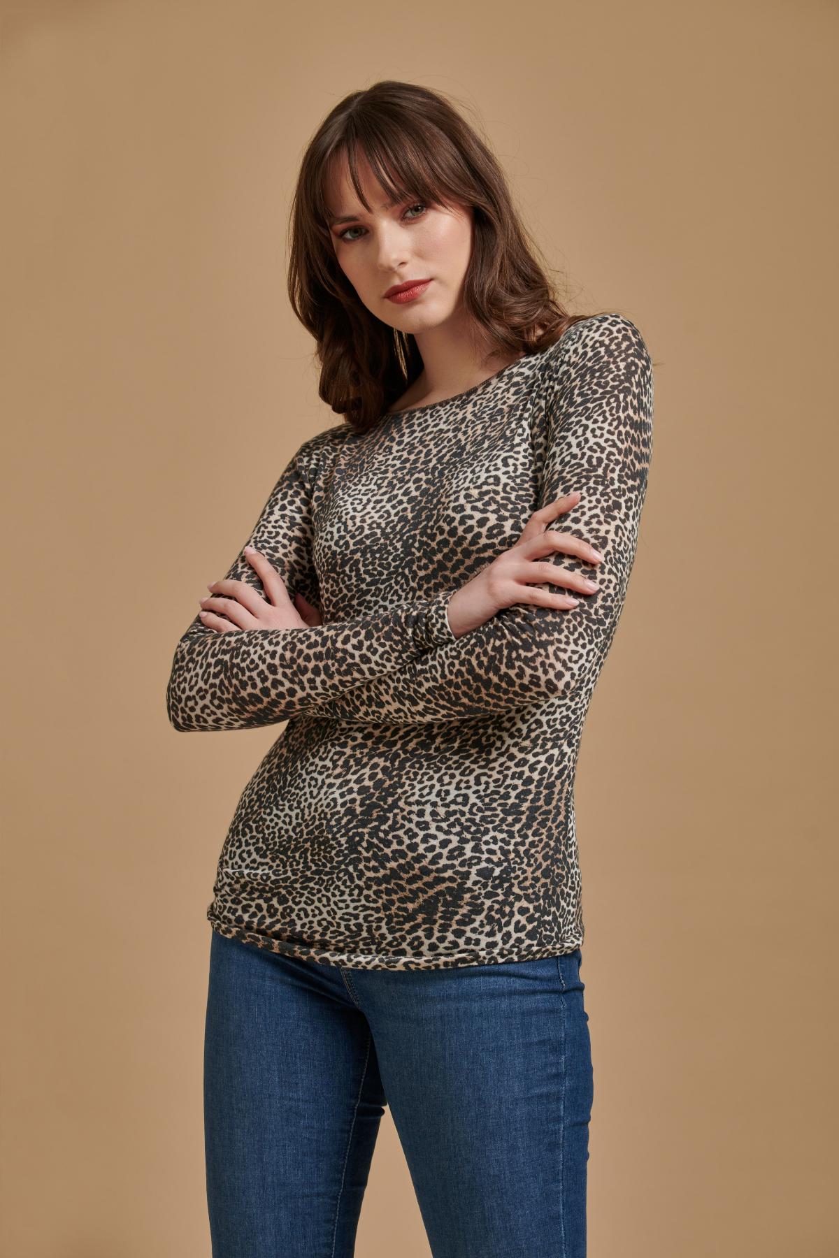5259S LONG SLEEVE TOPS NEW LEOPARD
