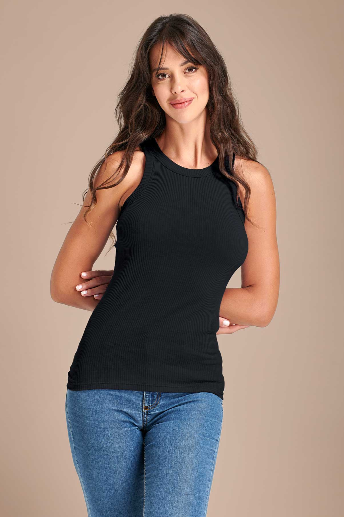 RACER BACK TOP BLACK