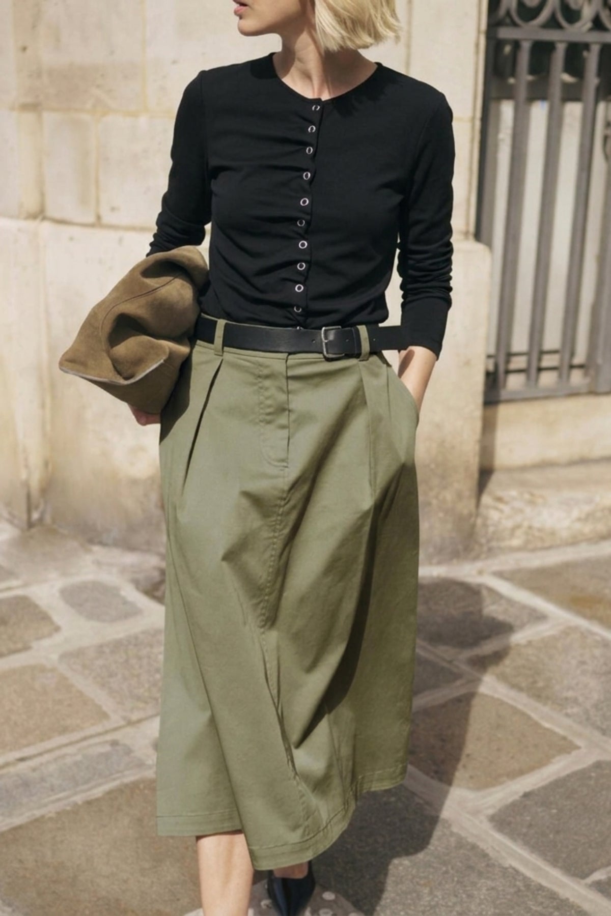 EGINA SKIRT DEEP LICHEN GREEN