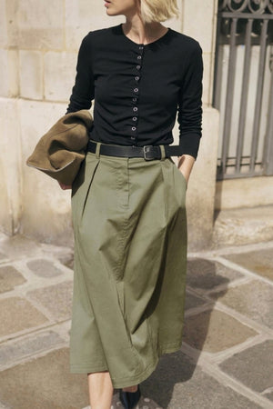 EGINA SKIRT DEEP LICHEN GREEN