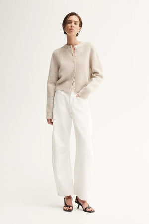 ABIGAIL KNIT CARIDGAN WHITE MARLE