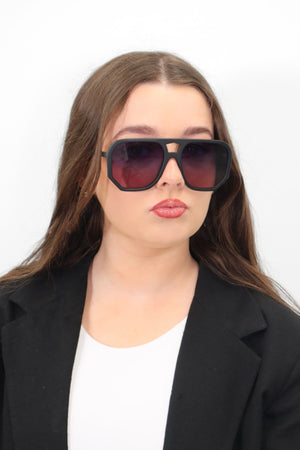 WAGER SUNGLASSES BLACK MATT BLUE TO PURPLE