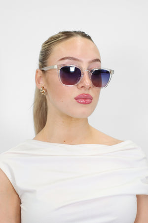 PAGE XL SUNGLASSES CRYSTAL WITH BLUE/PURPLE