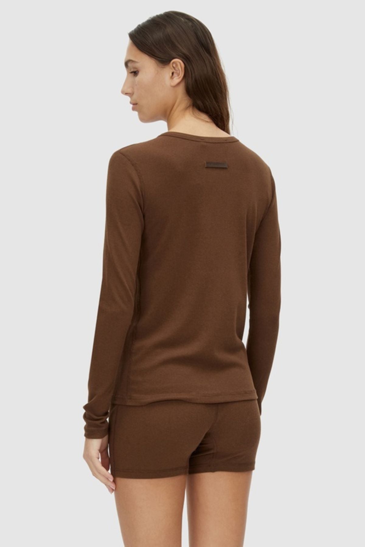 AMARA LONG SLEEVE TOP CHOCOLATE