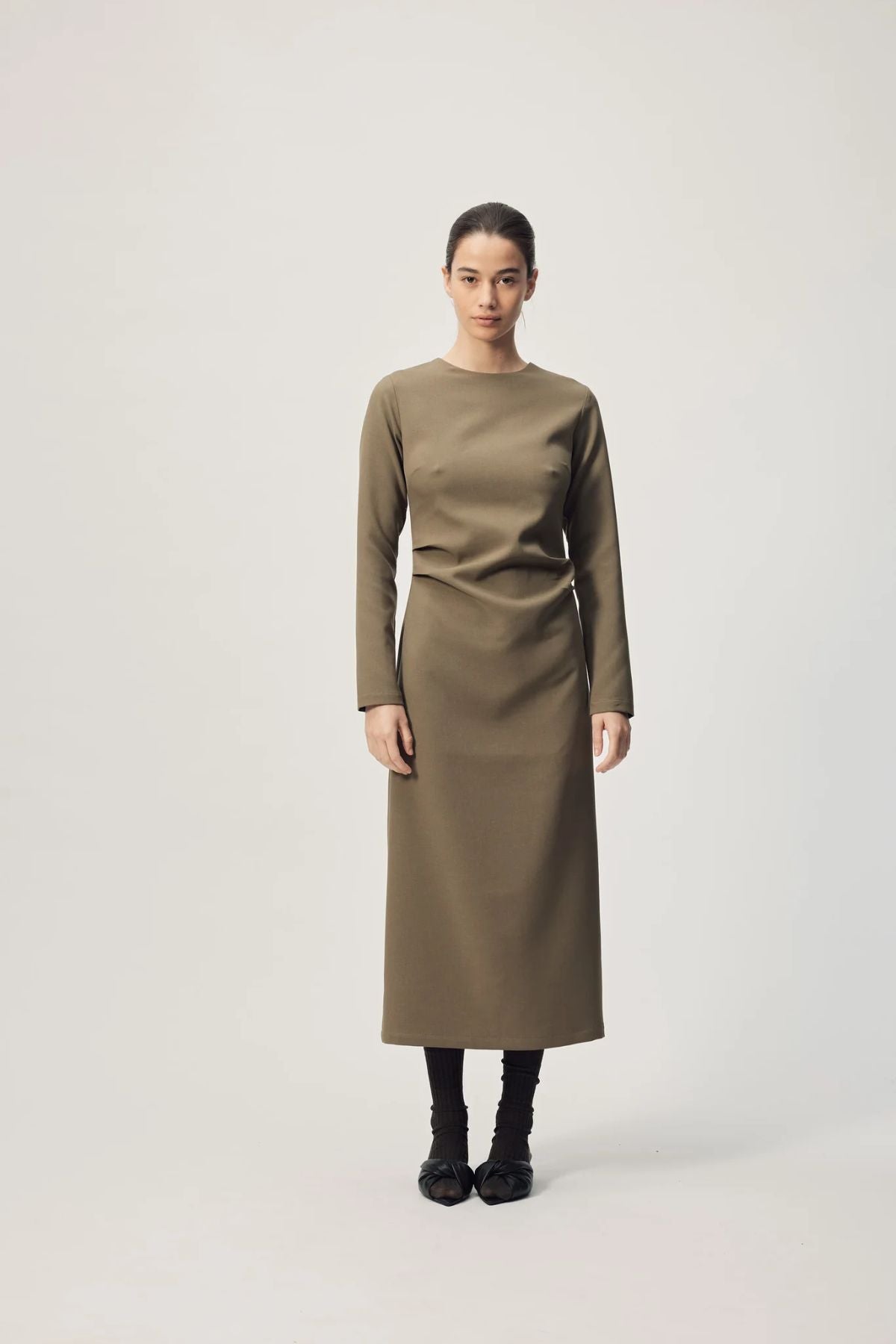 BRUNO DRESS DUSTY OLIVE