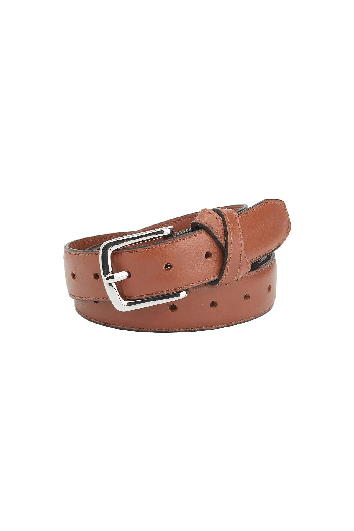 BOYFRIEND BELT TAN/NICKLE