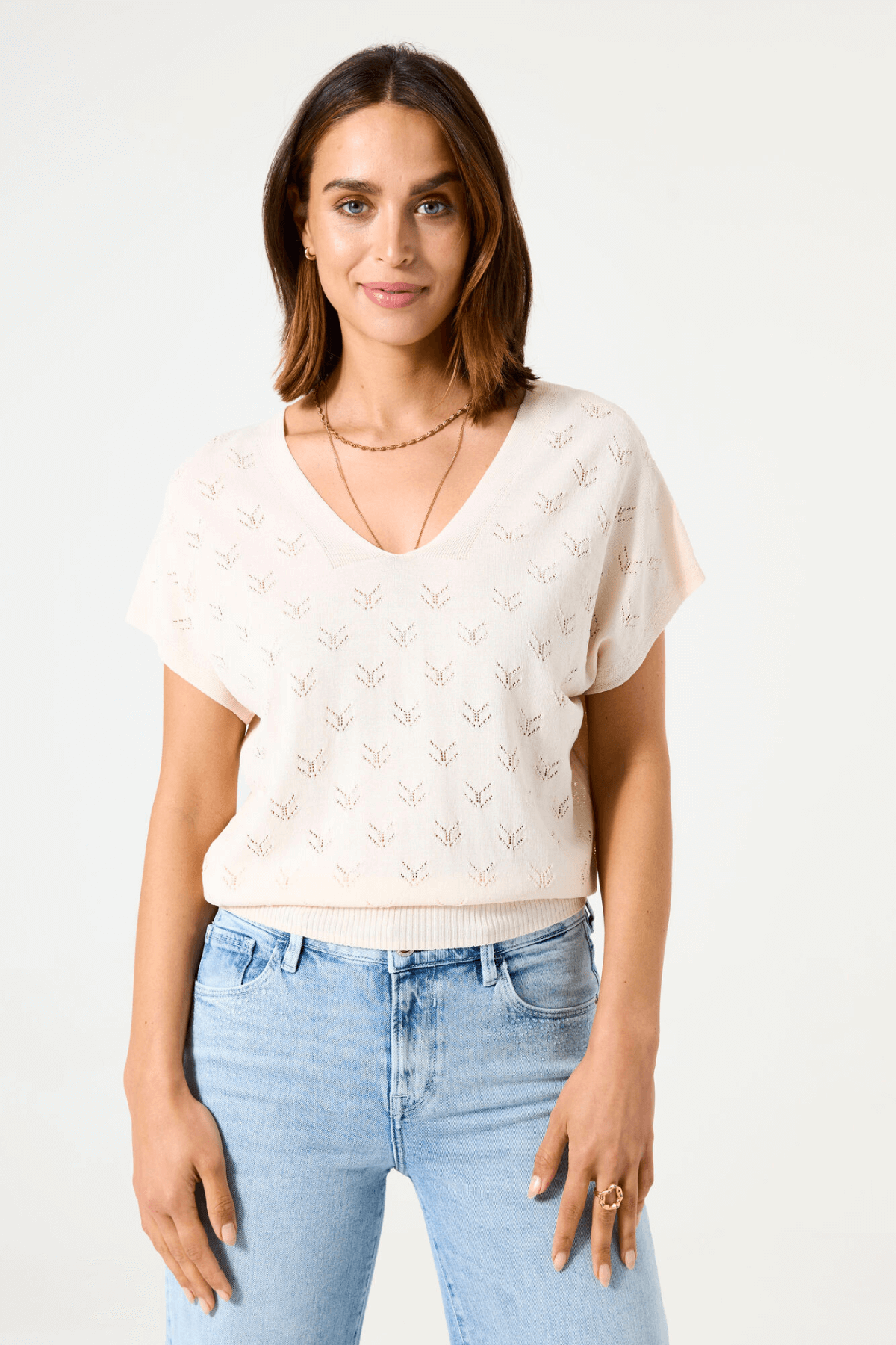 C50243 LADIES PULLOVER WHITECAP