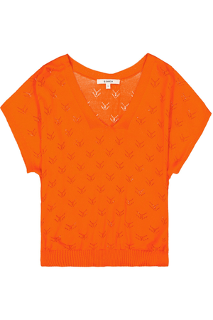 C50243 LADIES PULLOVER TANGERINE RED