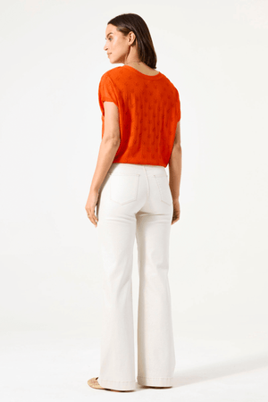 C50243 LADIES PULLOVER TANGERINE RED