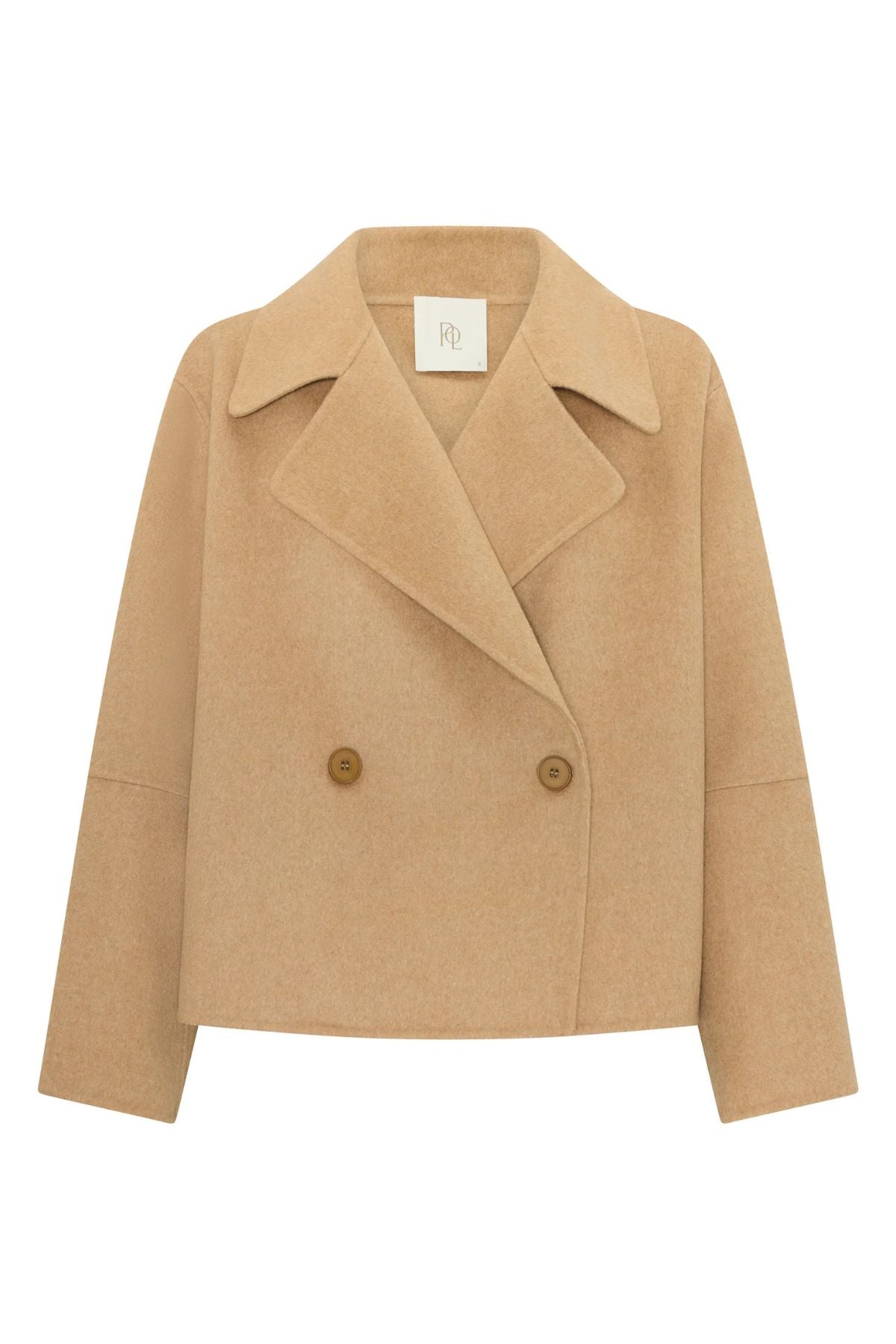 COHEN CROPPED WOOL COAT CAMEL