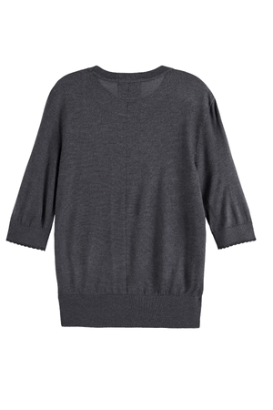 CREW NECK SHORT SLEEVED PULLOVER CHARCOAL MELANGE