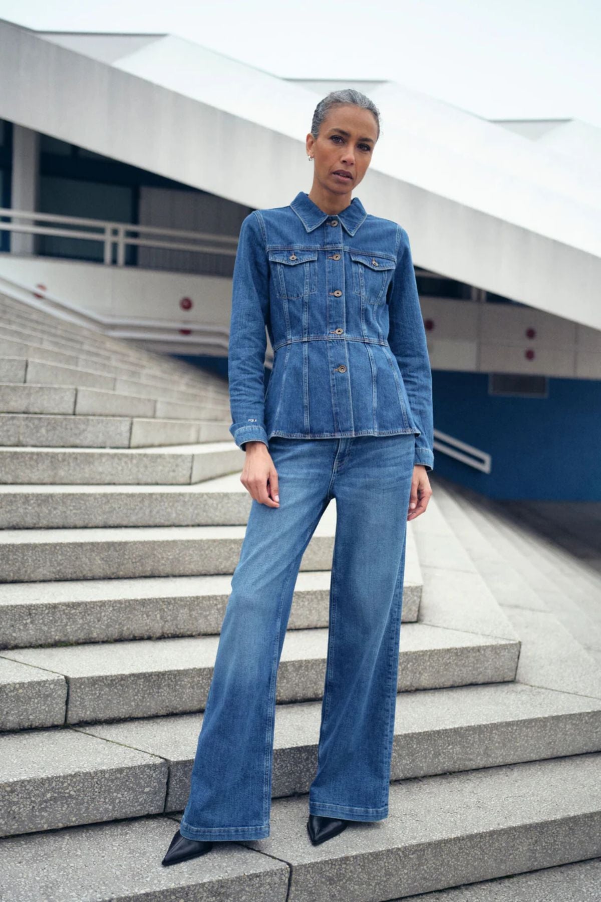 DARA DECO JEANS MID BLUE