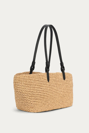 MEDIUM BANDIT TOTE NATURAL RAFFIA/BLACK