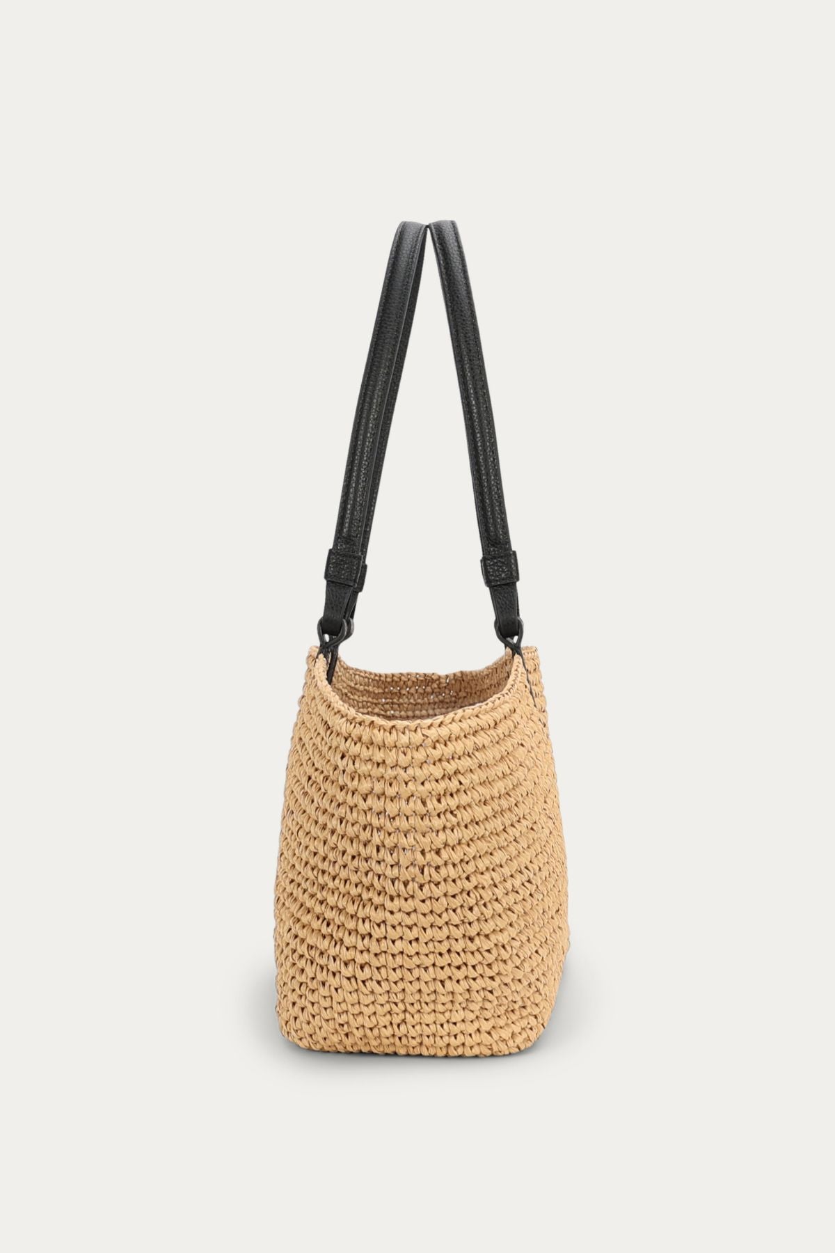 MEDIUM BANDIT TOTE NATURAL RAFFIA/BLACK