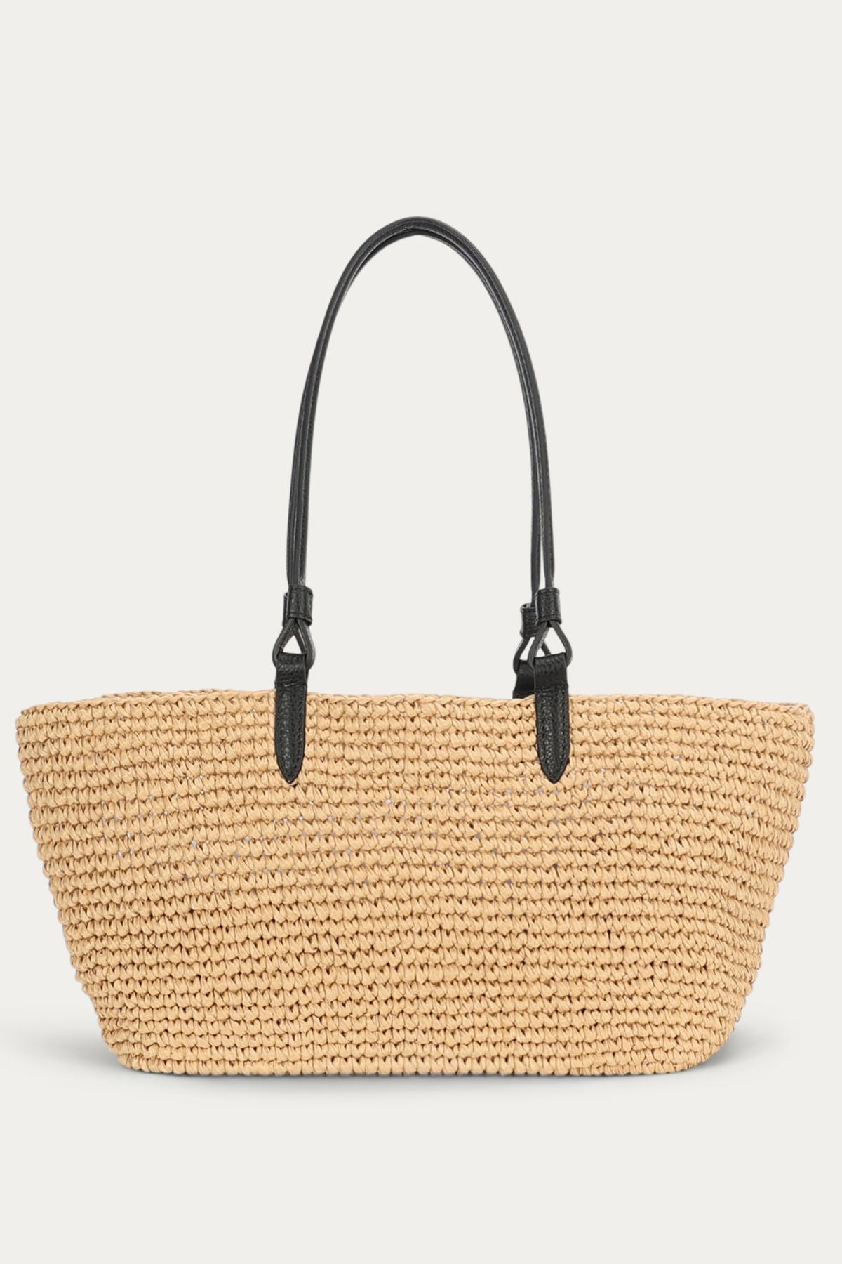 MEDIUM BANDIT TOTE NATURAL RAFFIA/BLACK