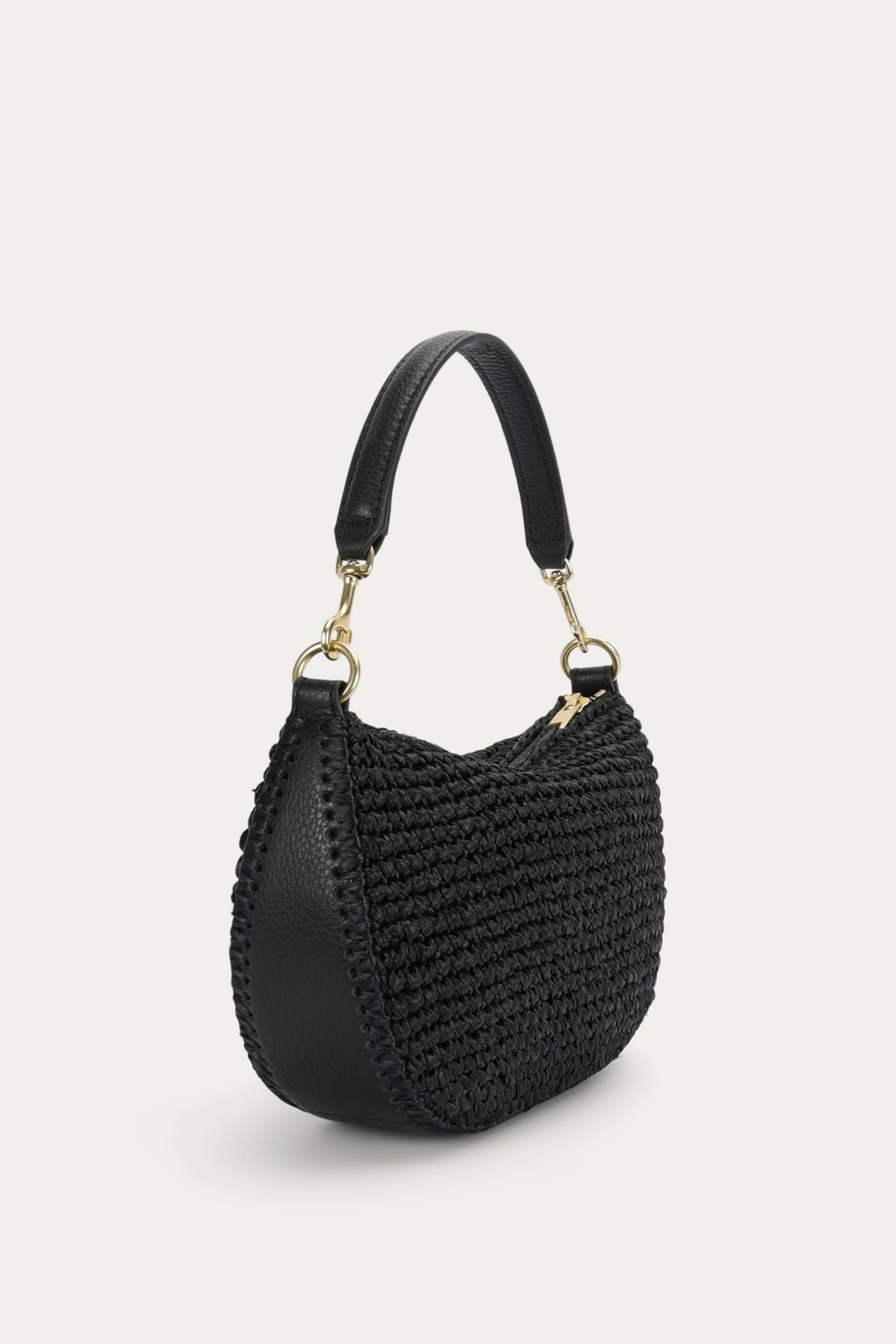 MINI SLING BAG BLACK RAFFIA/BLACK