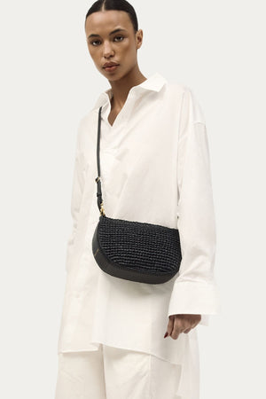MINI SLING BAG BLACK RAFFIA/BLACK