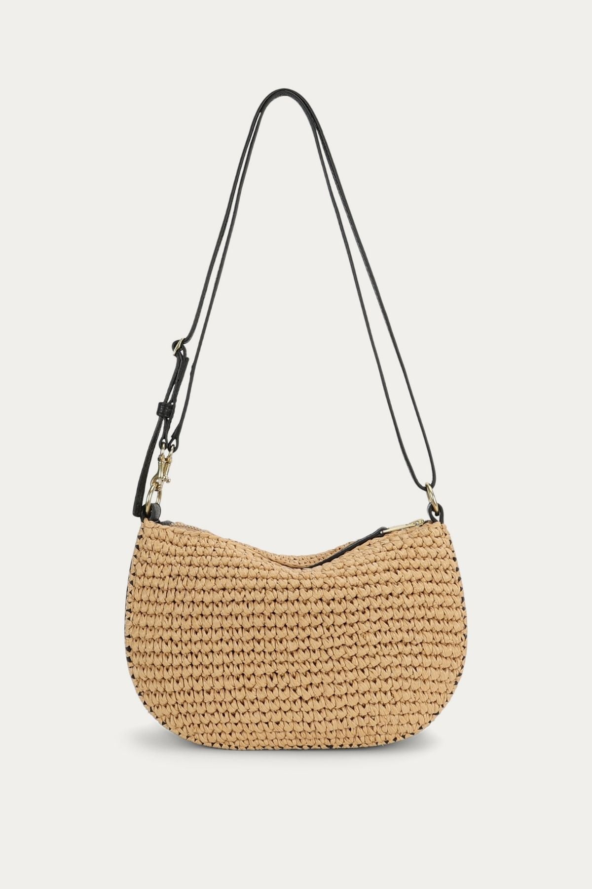 MINI SLING BAG NATURAL RAFFIA/BLACK