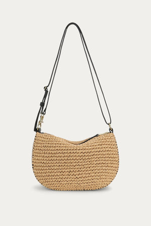 MINI SLING BAG NATURAL RAFFIA/BLACK