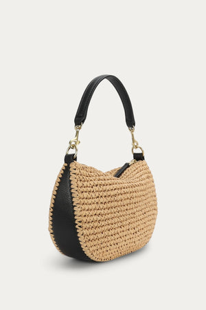 MINI SLING BAG NATURAL RAFFIA/BLACK