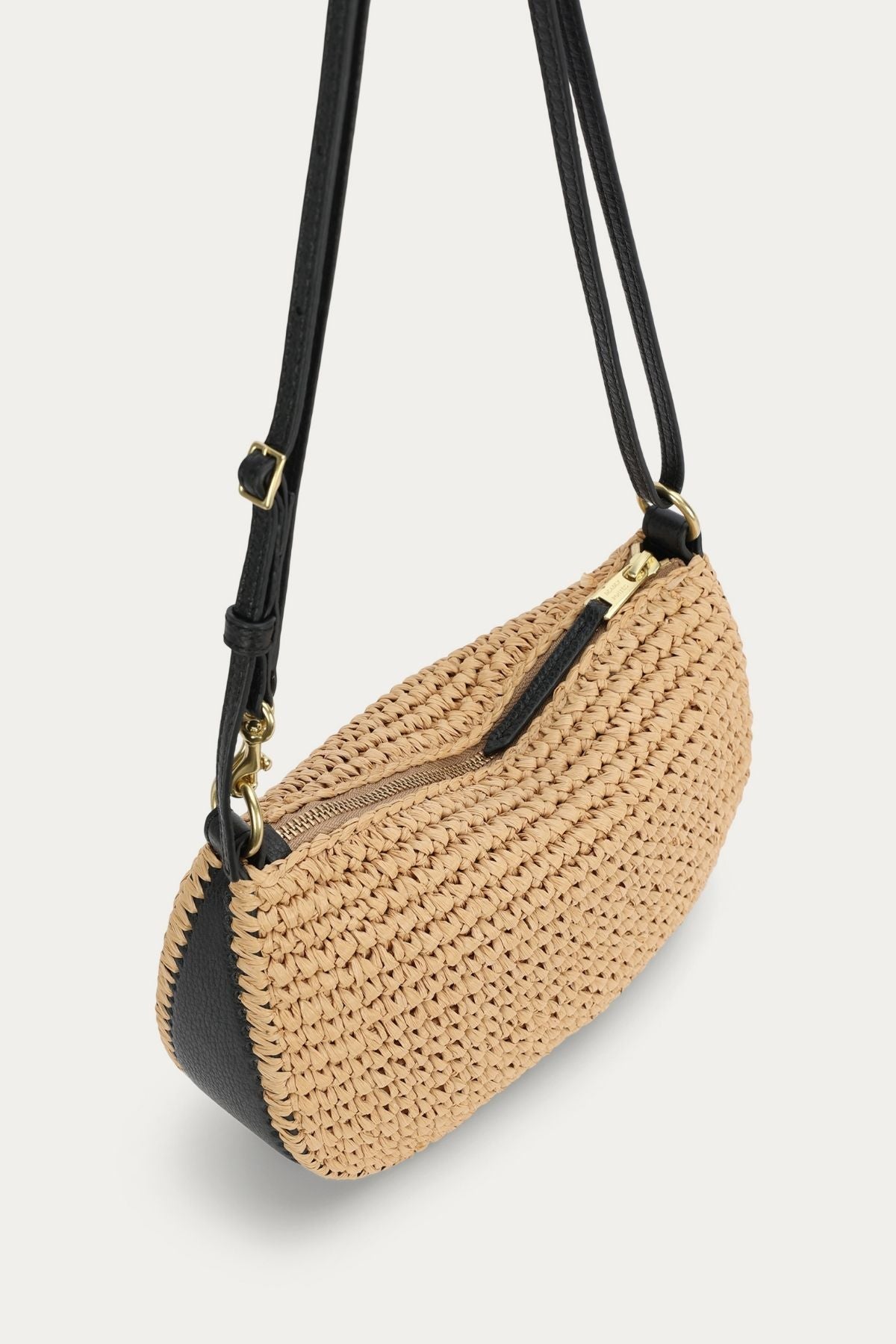 MINI SLING BAG NATURAL RAFFIA/BLACK