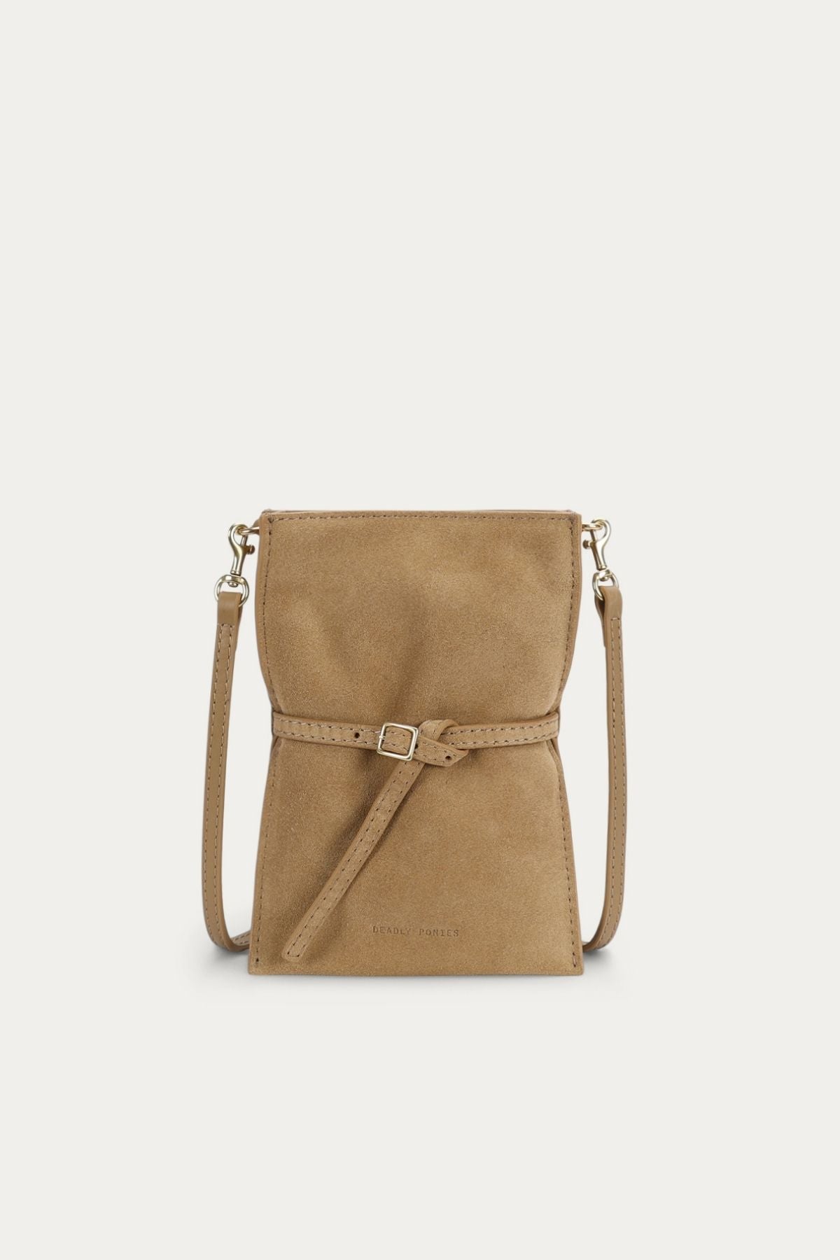 PENNY PHONE POUCH OAT SUEDE