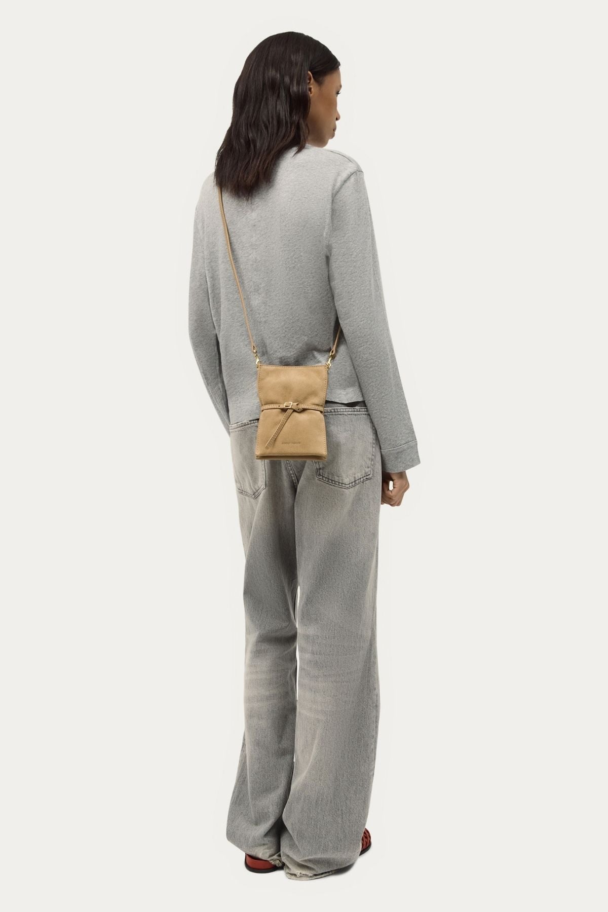 PENNY PHONE POUCH OAT SUEDE