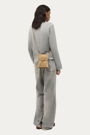 PENNY PHONE POUCH OAT SUEDE