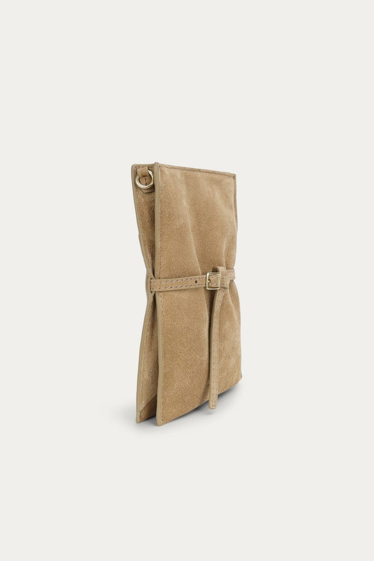 PENNY PHONE POUCH OAT SUEDE