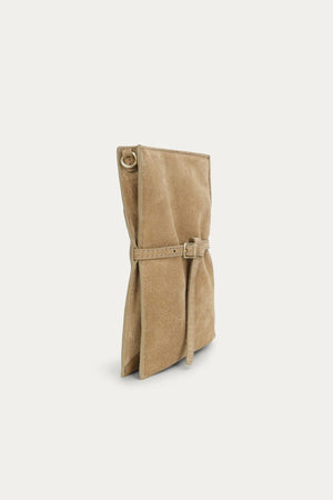 PENNY PHONE POUCH OAT SUEDE