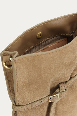 PENNY PHONE POUCH OAT SUEDE