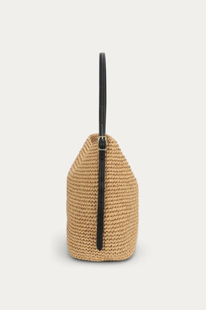 RUSH TOTE NATURAL RAFFIA/BLACK
