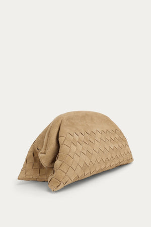 VAULT CLUTCH OAT WOVEN SUEDE