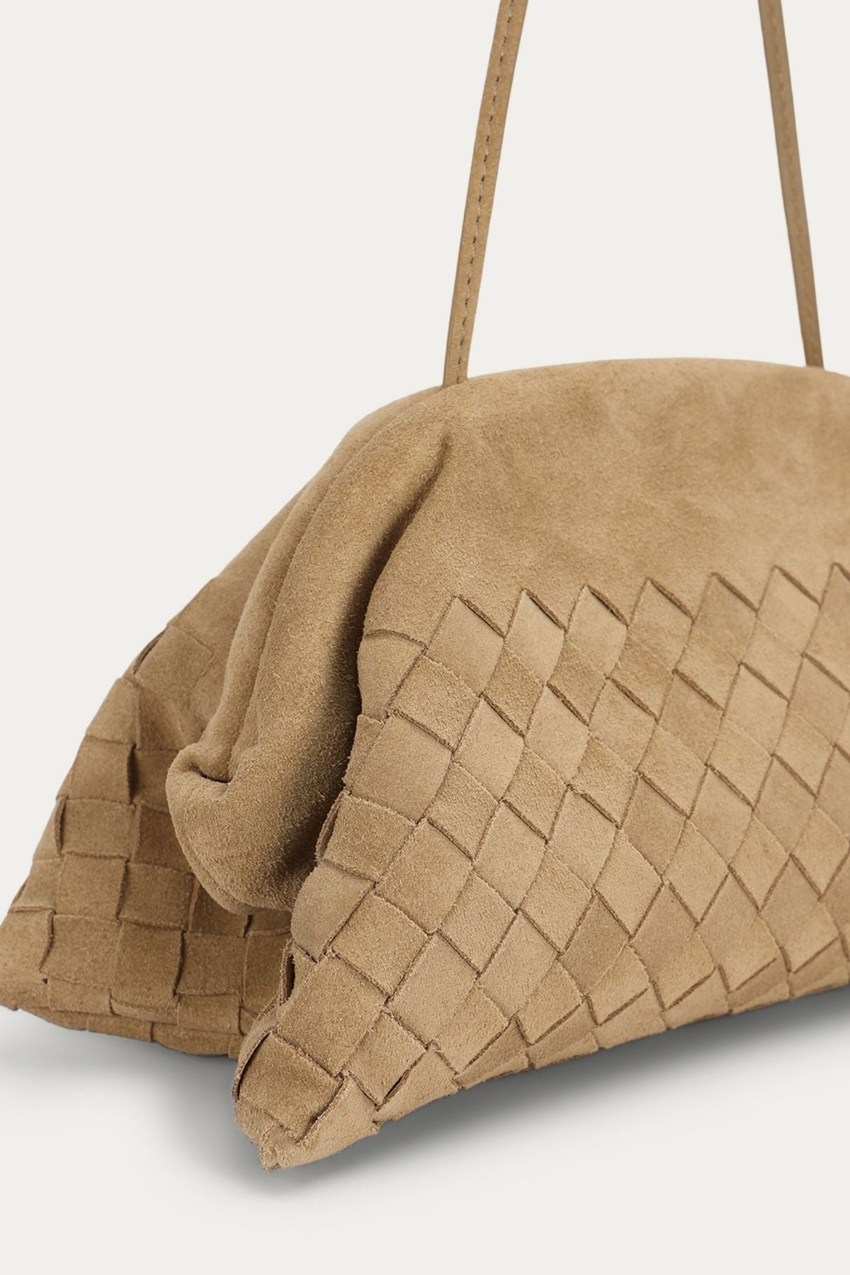 VAULT CLUTCH OAT WOVEN SUEDE