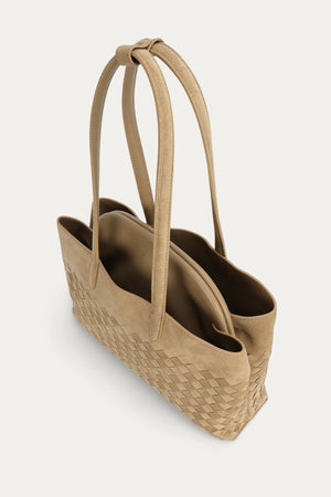 VAULT TOTE OAT WOVEN SUEDE