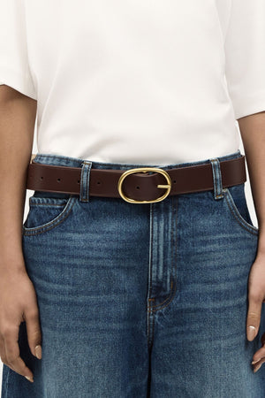 WIDE EPONA BELT DARK CHERRY/BRASS