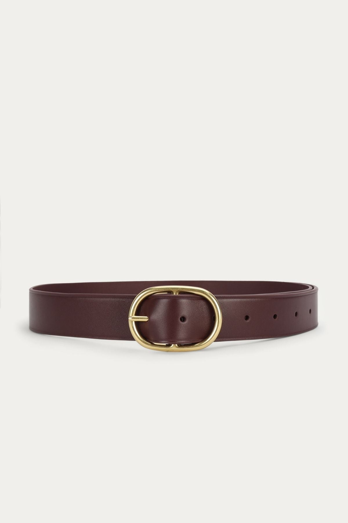 WIDE EPONA BELT DARK CHERRY/BRASS