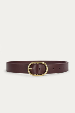 WIDE EPONA BELT DARK CHERRY/BRASS