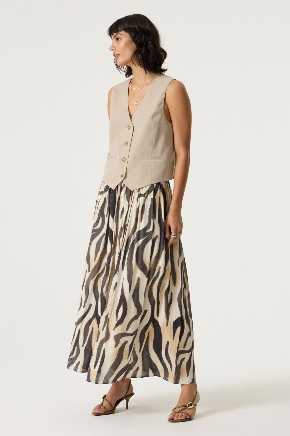 LADIES MIDI SKIRT TURTLEDOVE